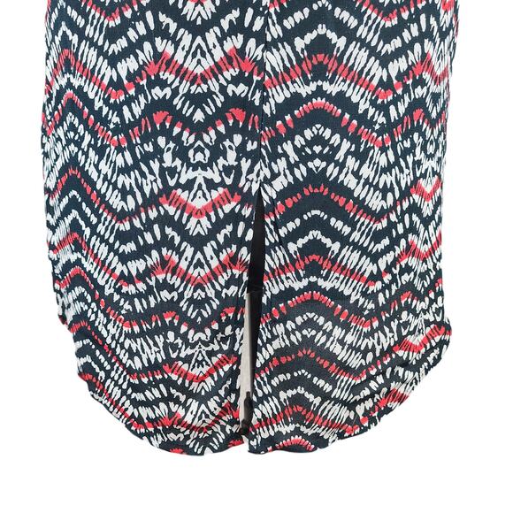 Sanctuary Women's Sleeveless Blouse Border Craft Button Split Neck Shirt Black M - Picture 5 of 10